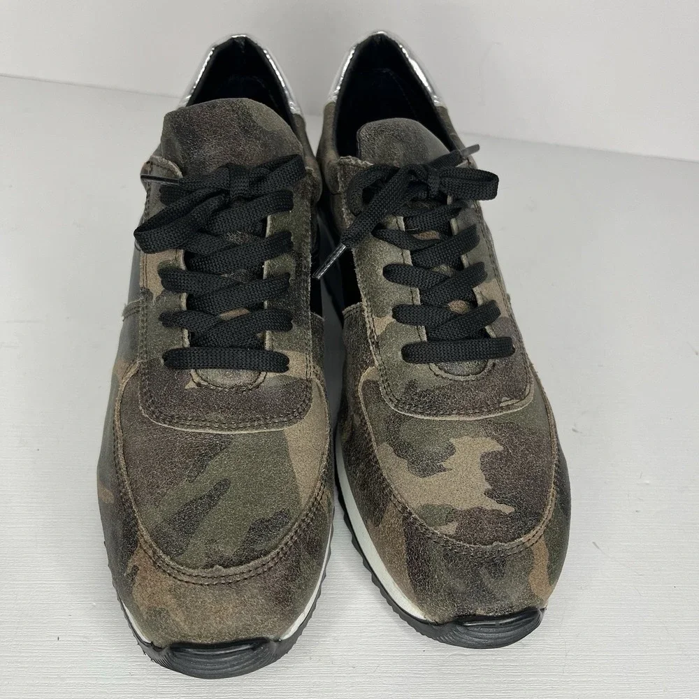 CoFi Holly fashion leather olive black‎ camo sneakers shoes womens size 9.5